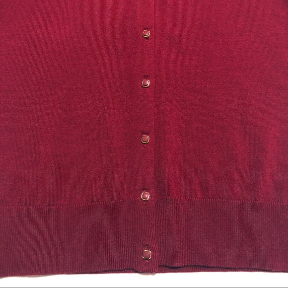 BANANA REPUBLIC | Red Cardigan 100% Merino Wool PS - Picture 6 of 15